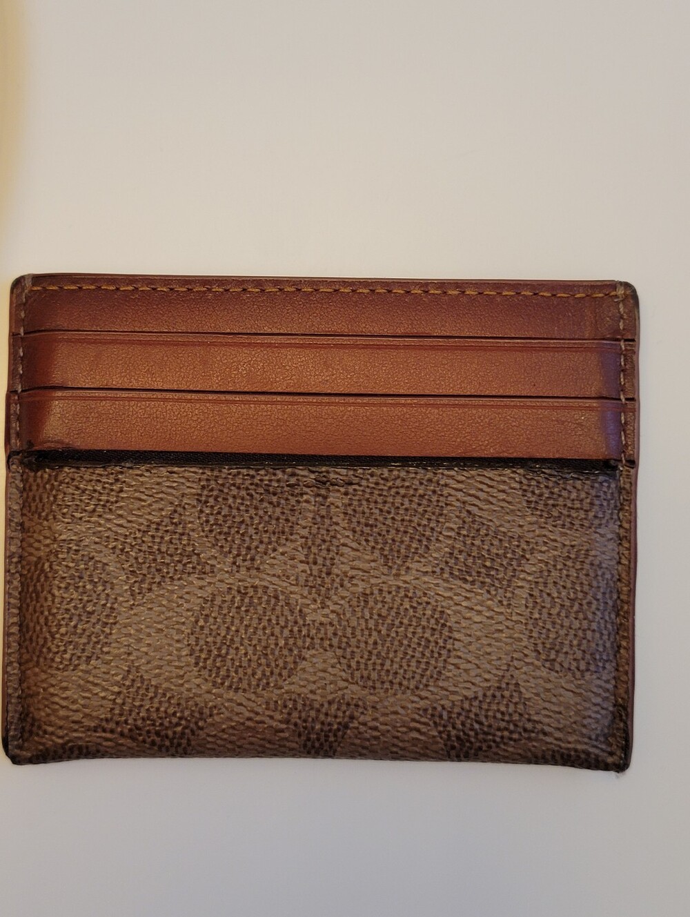 Coach Brown Signature and Saddle Card Holder - Picture 2 of 4
